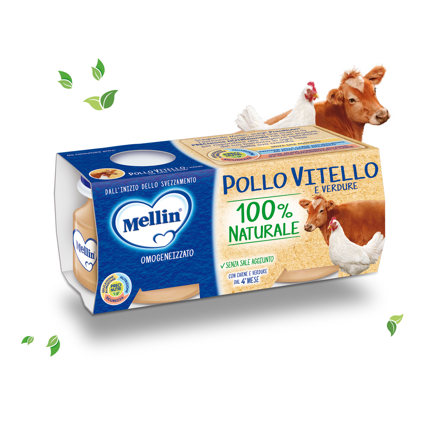 Mellin omogeneizzato pollo/vitello 2x80gr