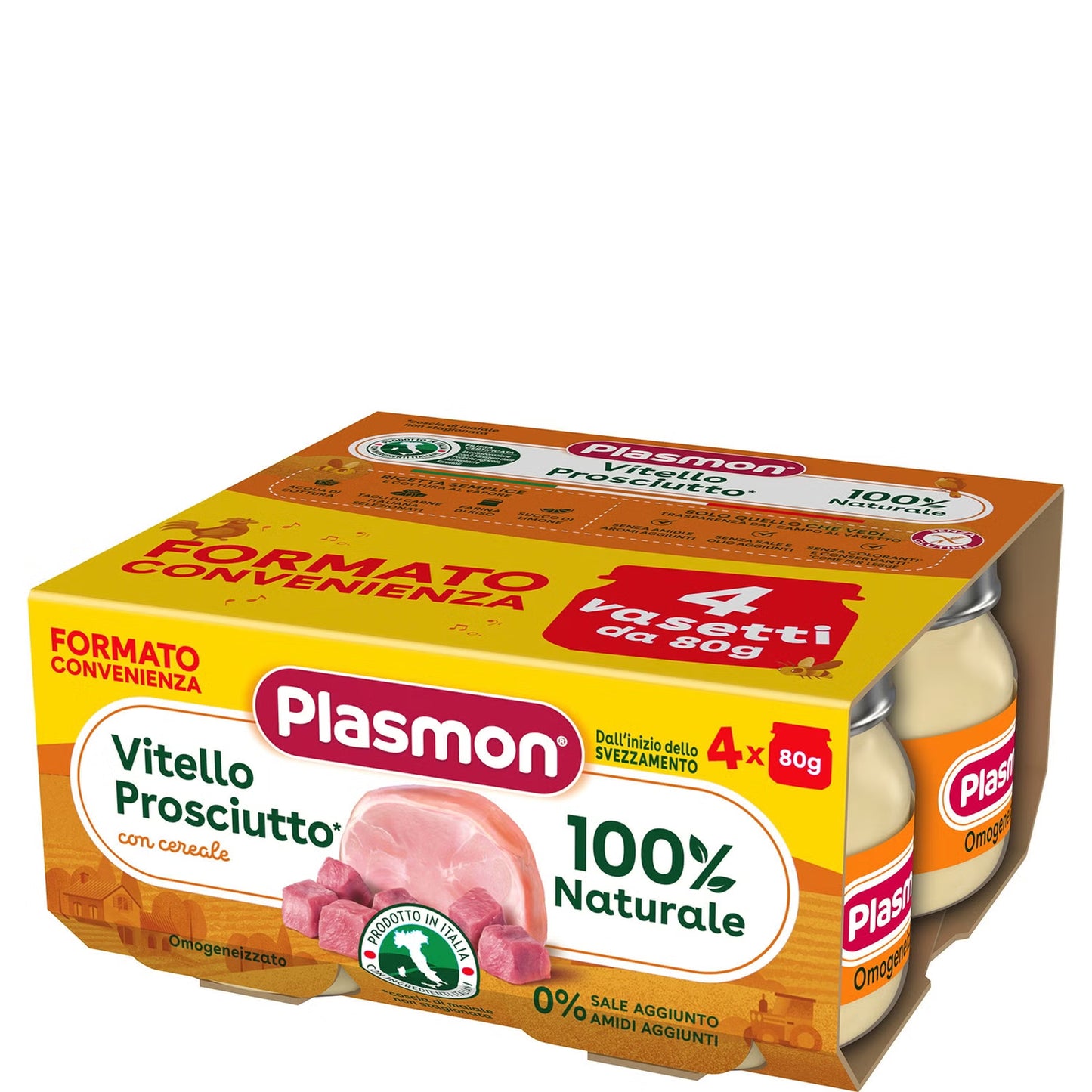 Plasmon omogeneizzato vitello/prosciutto 4x80gr