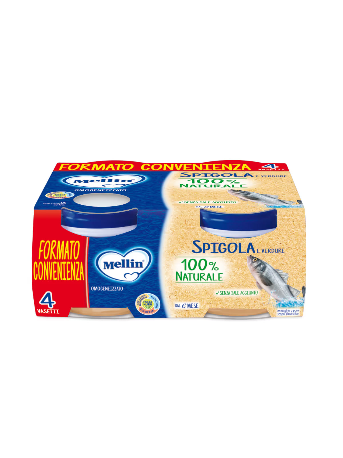 Mellin omogeneizzato spigola 4x80gr