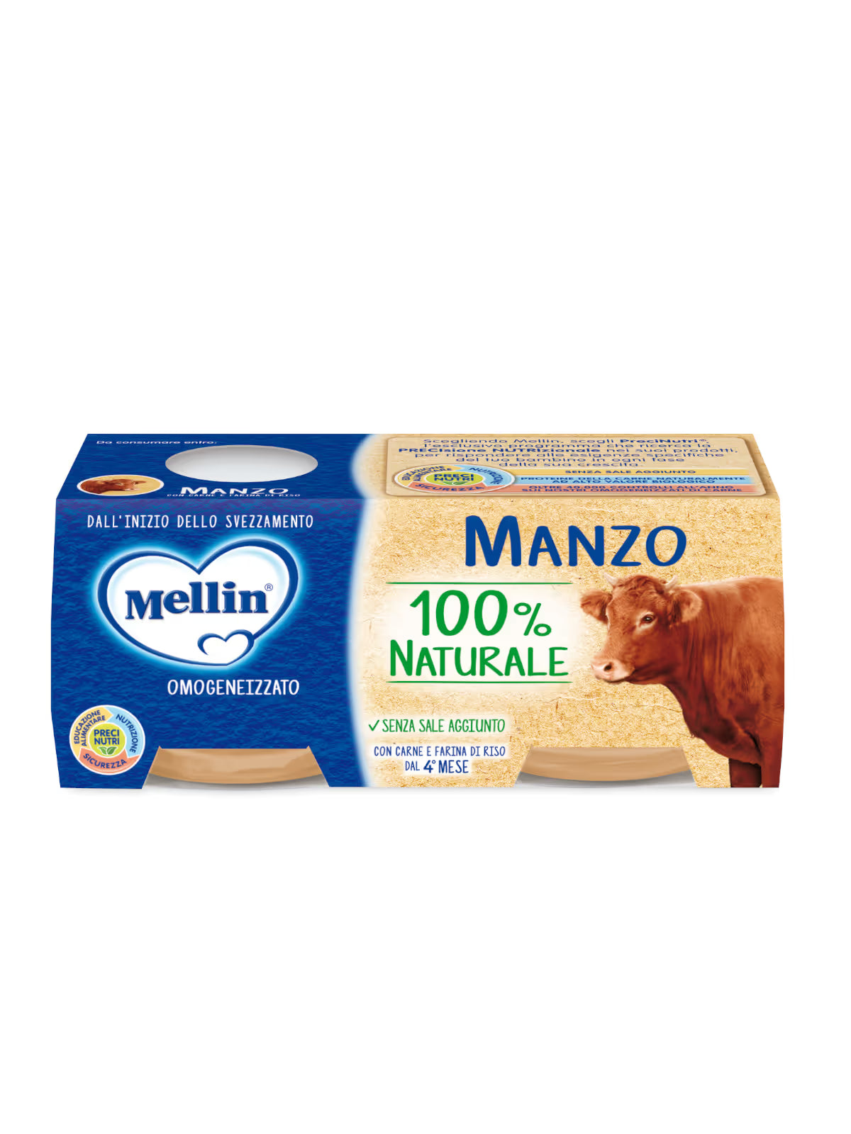 Mellin omogeneizzato manzo 2x80gr