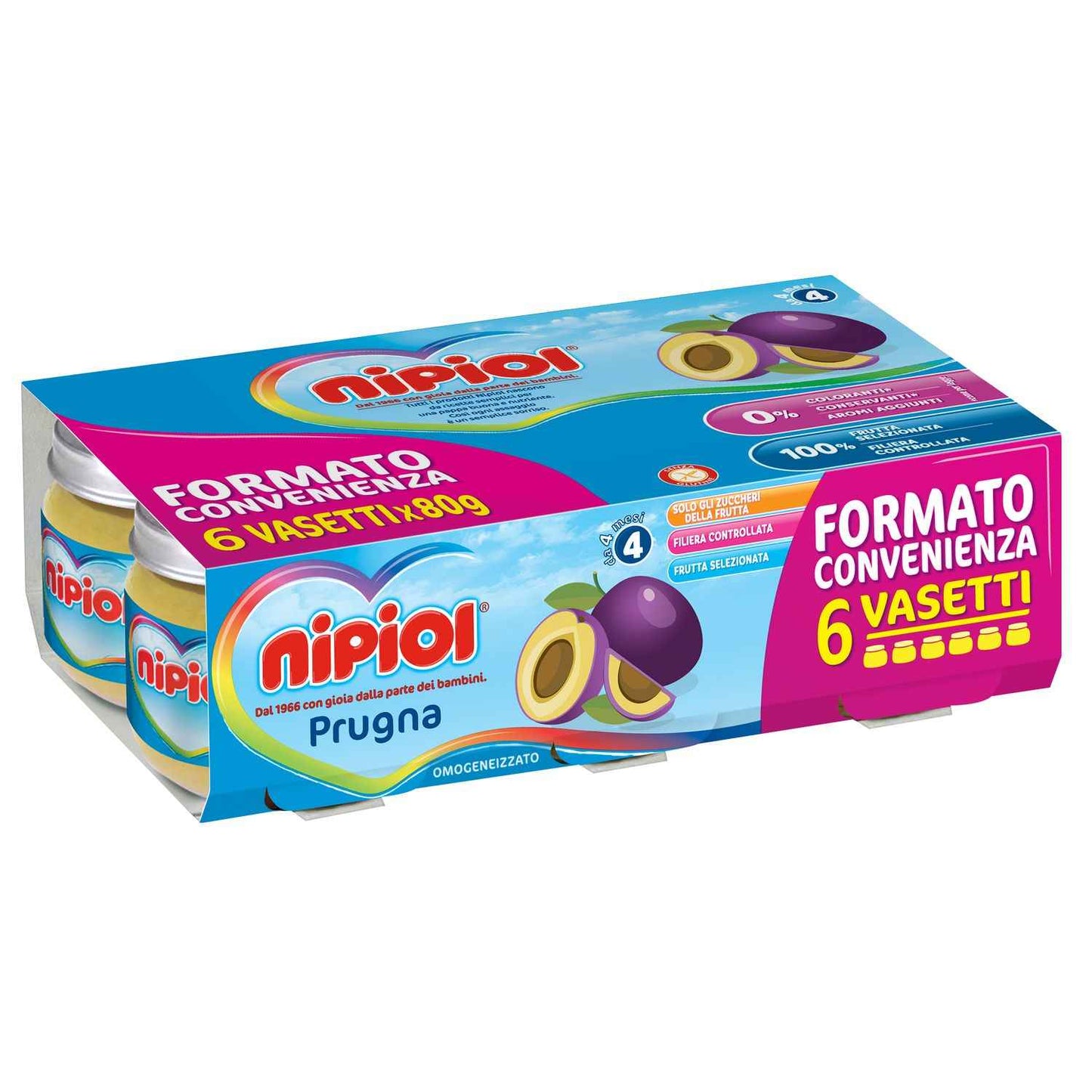 Nipiol omogeneizzato prugna 6x80gr