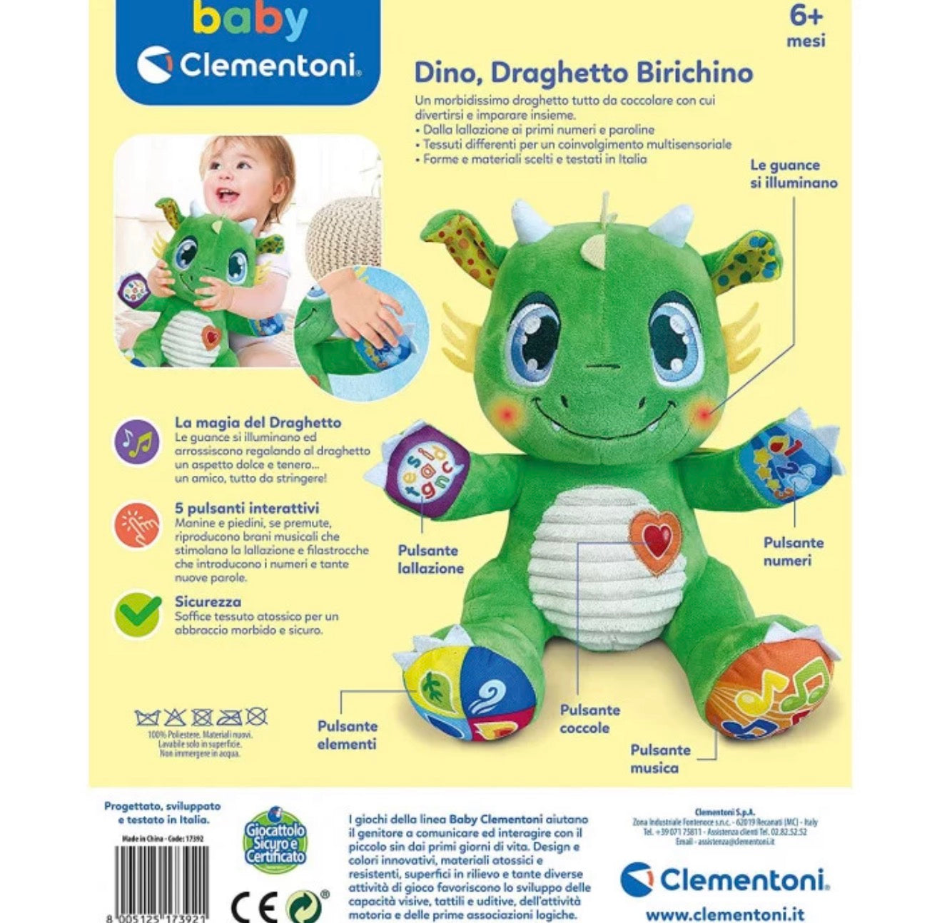 Baby Clementoni Dino Draghetto Birichino - Farmasanitaria DuDù