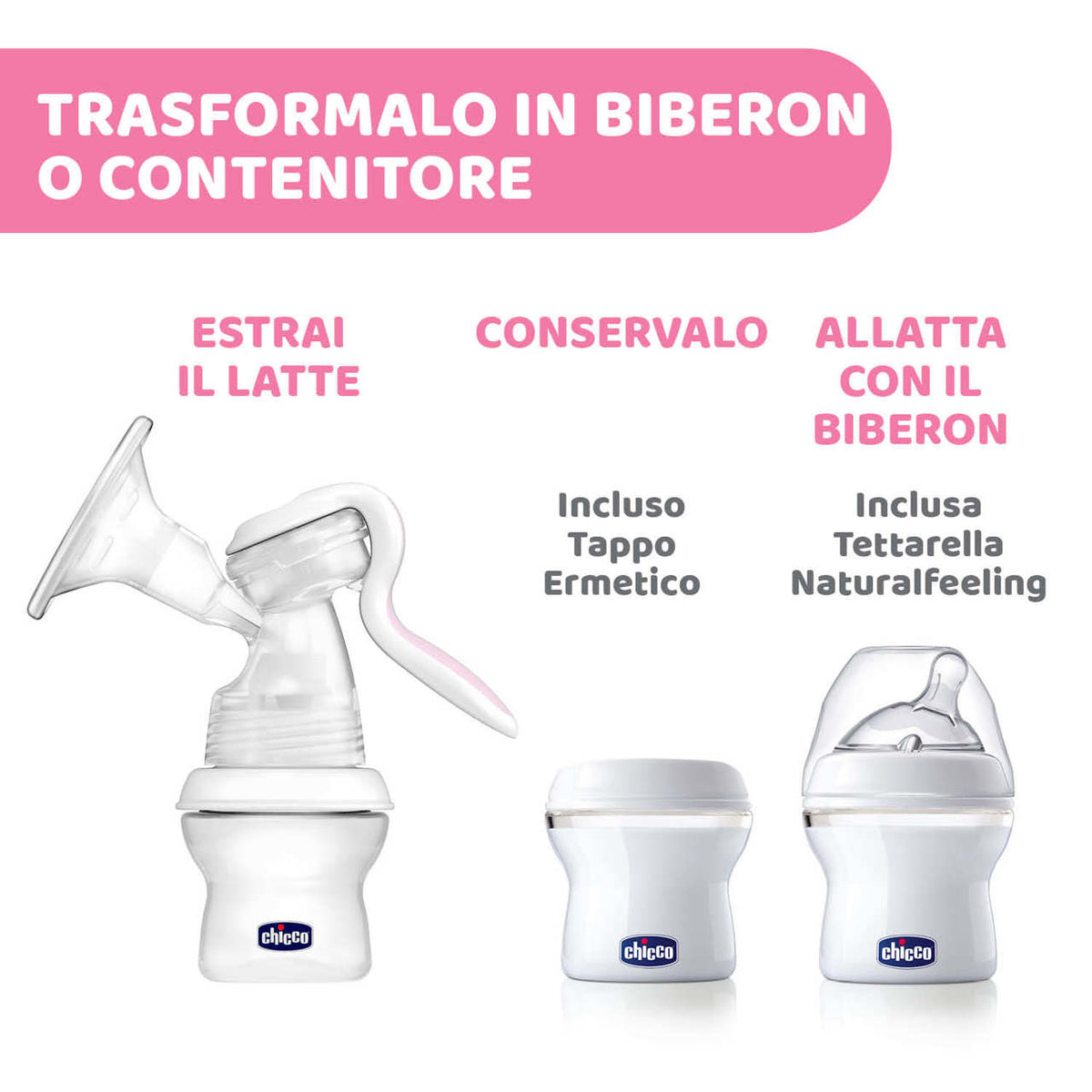 Tiralatte manuale Chicco NaturalFeeling - Farmasanitaria DuDù