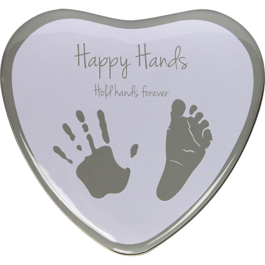 Happy Hands 2D a forma di cuore argento bianco