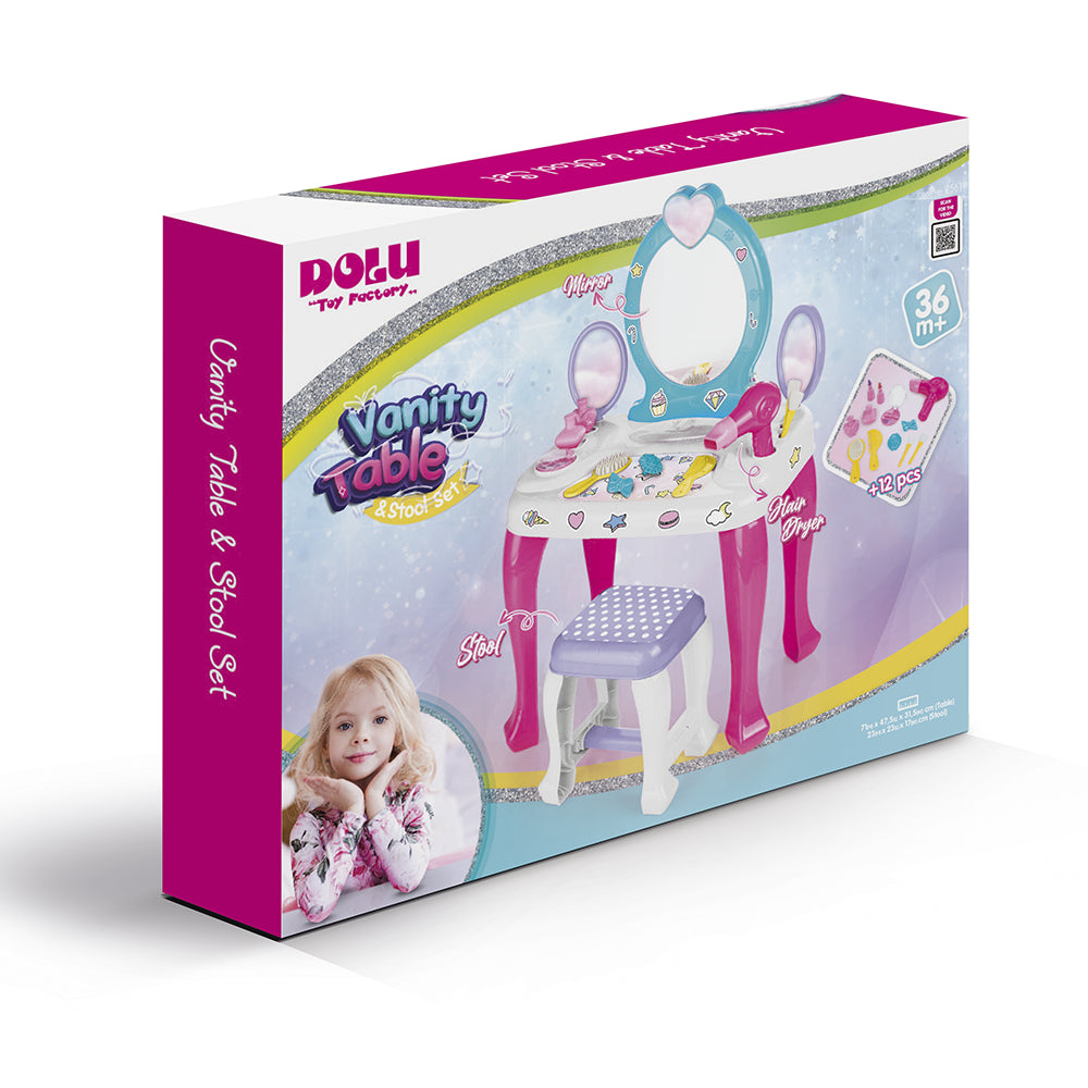Dolu Set Vanity Specchiera con Sgabello