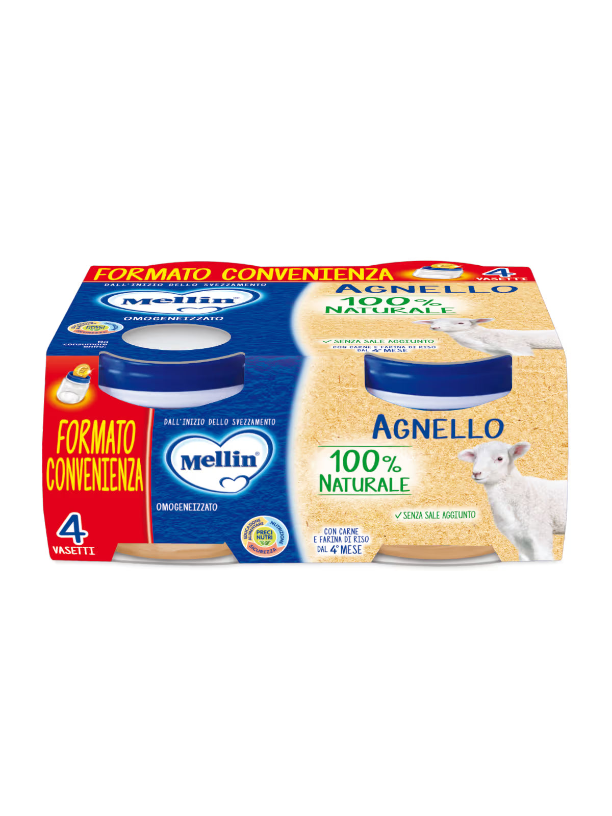 Mellin omogeneizzato agnello 4x80gr - Farmasanitaria DuDù