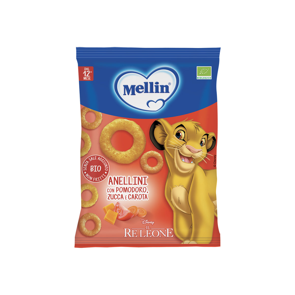 Mellin snack Anellini con Pomodoro, Zucca e Carota - Disney - Farmasanitaria DuDù