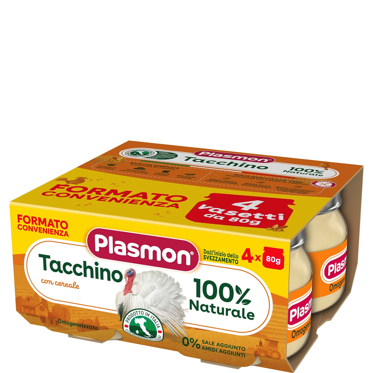 Plasmon omogeneizzato tacchino 4x80gr - Farmasanitaria DuDù