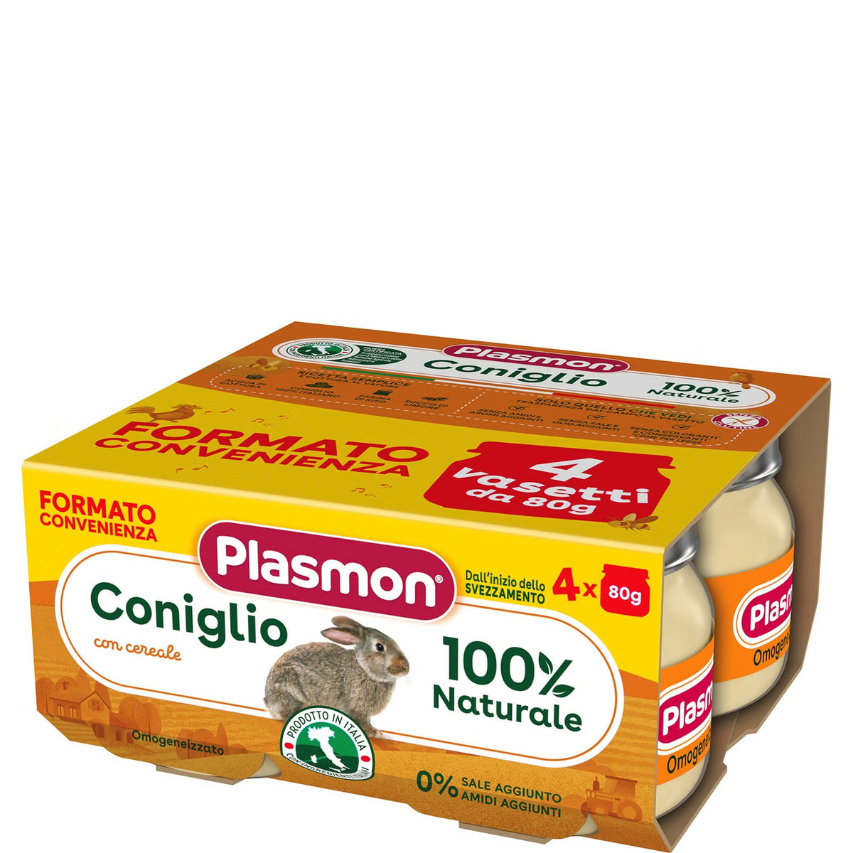 Plasmon omogeneizzato coniglio 4x80gr - Farmasanitaria DuDù