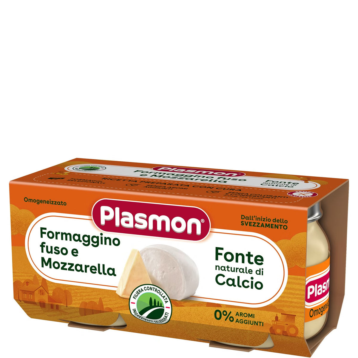 Plasmon omogeneizzato formaggino fuso e mozzarella 2x80gr - Farmasanitaria DuDù
