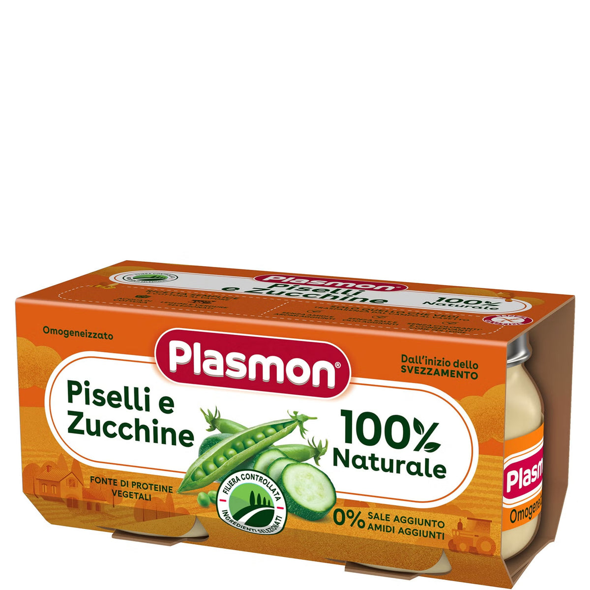 Plasmon omogeneizzato piselli e zucchine 2x80gr - Farmasanitaria DuDù