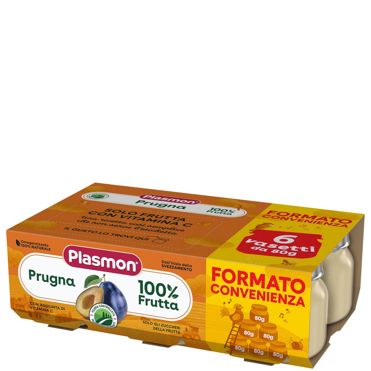 Plasmon omogeneizzato prugna 6x80gr - Farmasanitaria DuDù