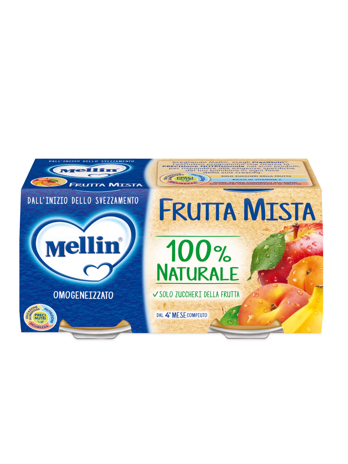 Mellin omogeneizzato frutta mista 2x100gr - Farmasanitaria DuDù