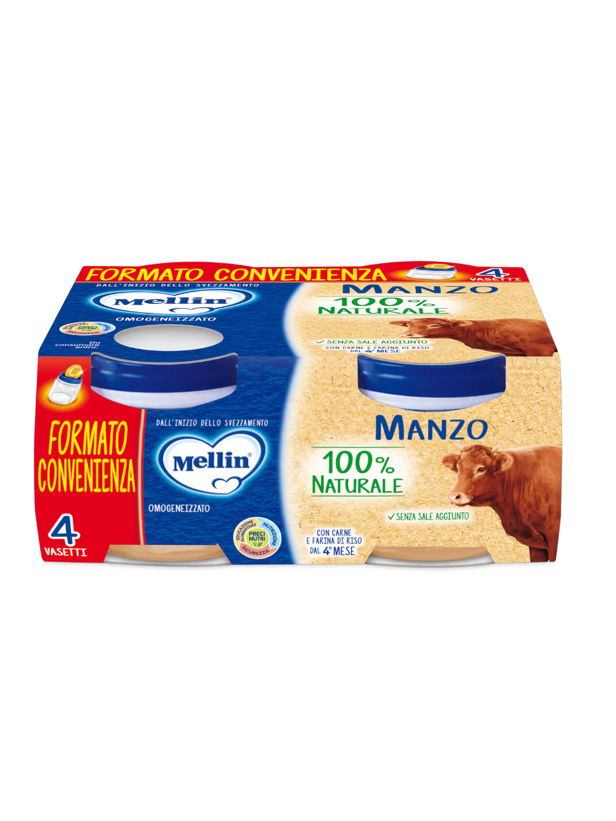 Mellin omogeneizzato manzo 4x80gr - Farmasanitaria DuDù
