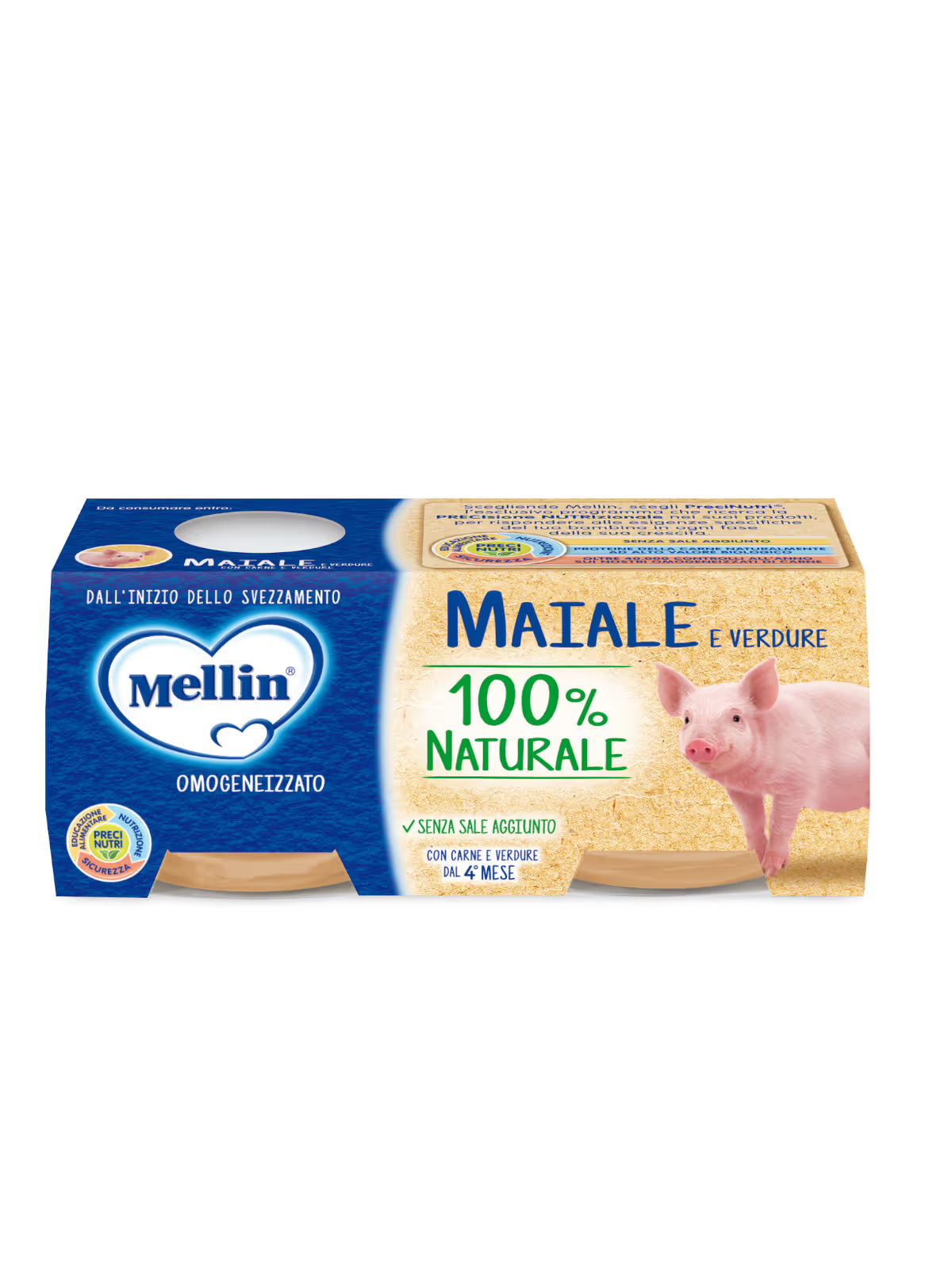 Mellin omogeneizzato maiale 2x80gr - Farmasanitaria DuDù