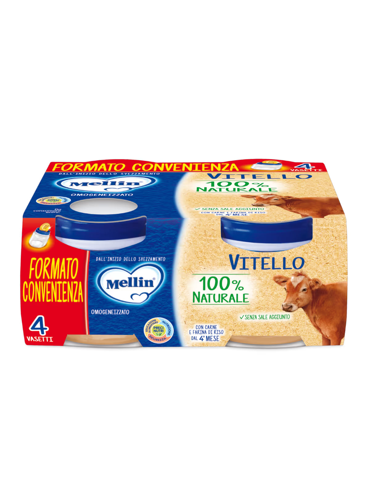 Mellin omogeneizzato vitello 4x80gr - Farmasanitaria DuDù