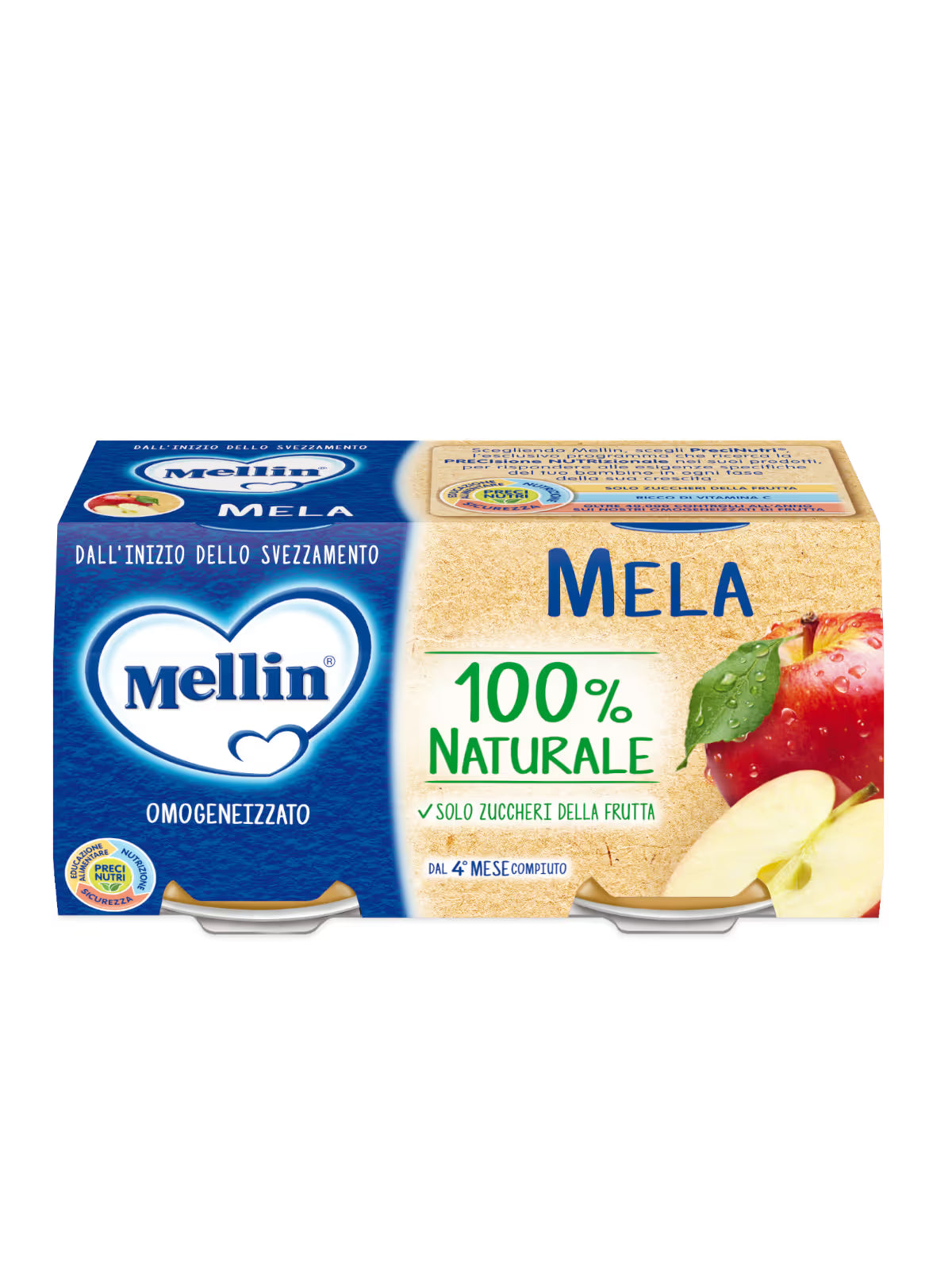 Mellin omogeneizzato mela 2x100gr - Farmasanitaria DuDù