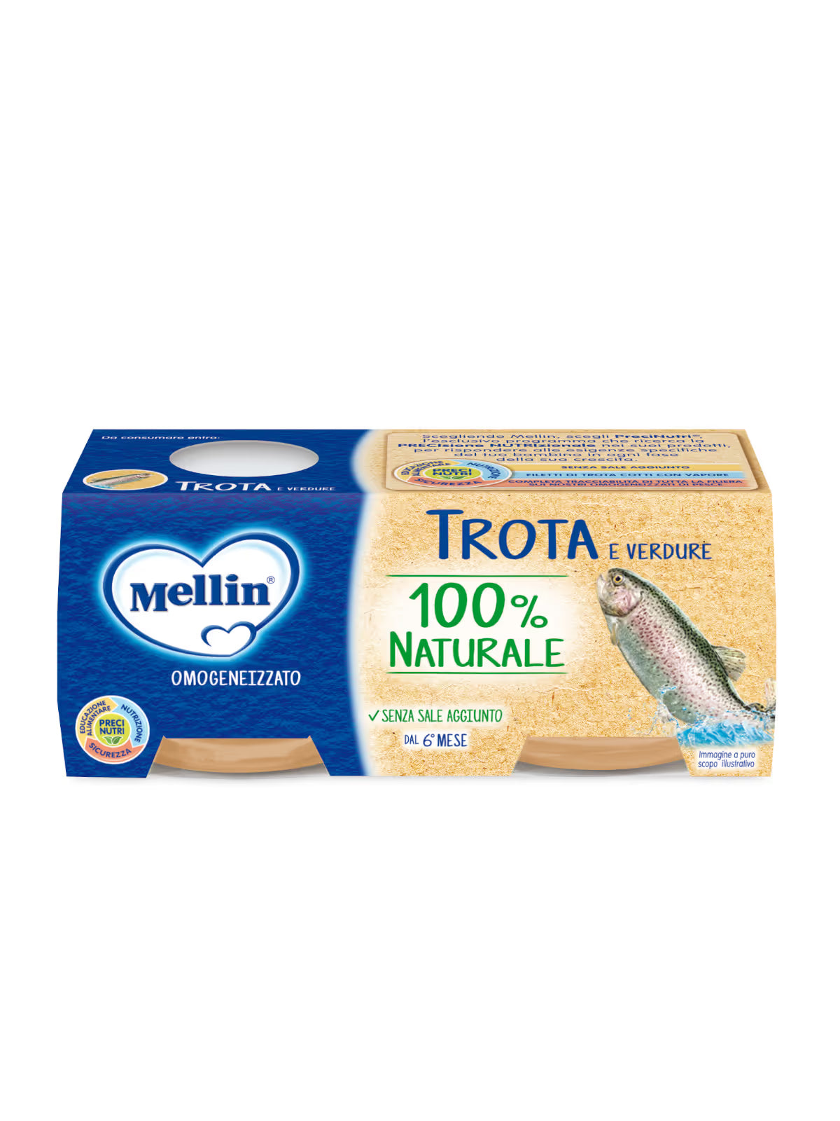 Mellin omogeneizzato trota 2x80gr - Farmasanitaria DuDù