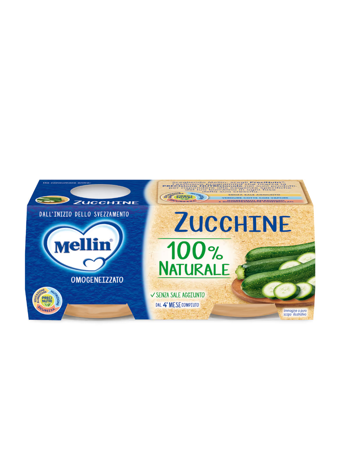 Mellin omogeneizzato zucchine 2x80gr - Farmasanitaria DuDù