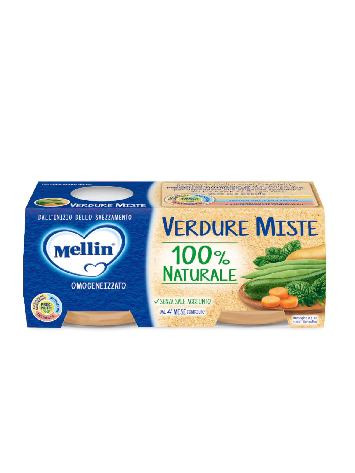 Mellin omogeneizzato verdure miste 2x80gr - Farmasanitaria DuDù