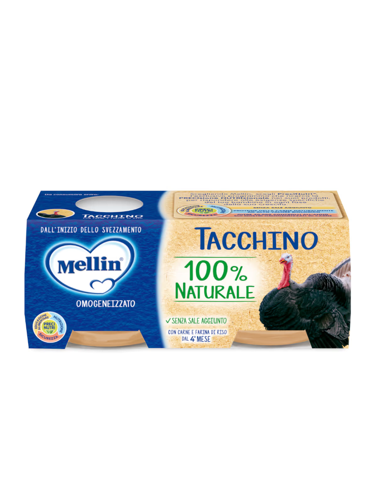 Mellin omogeneizzato tacchino 2x80gr - Farmasanitaria DuDù