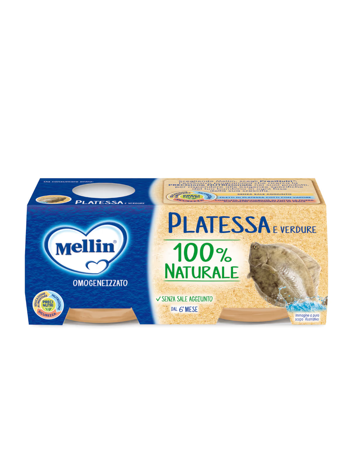 Mellin omogeneizzato platessa 2x80gr