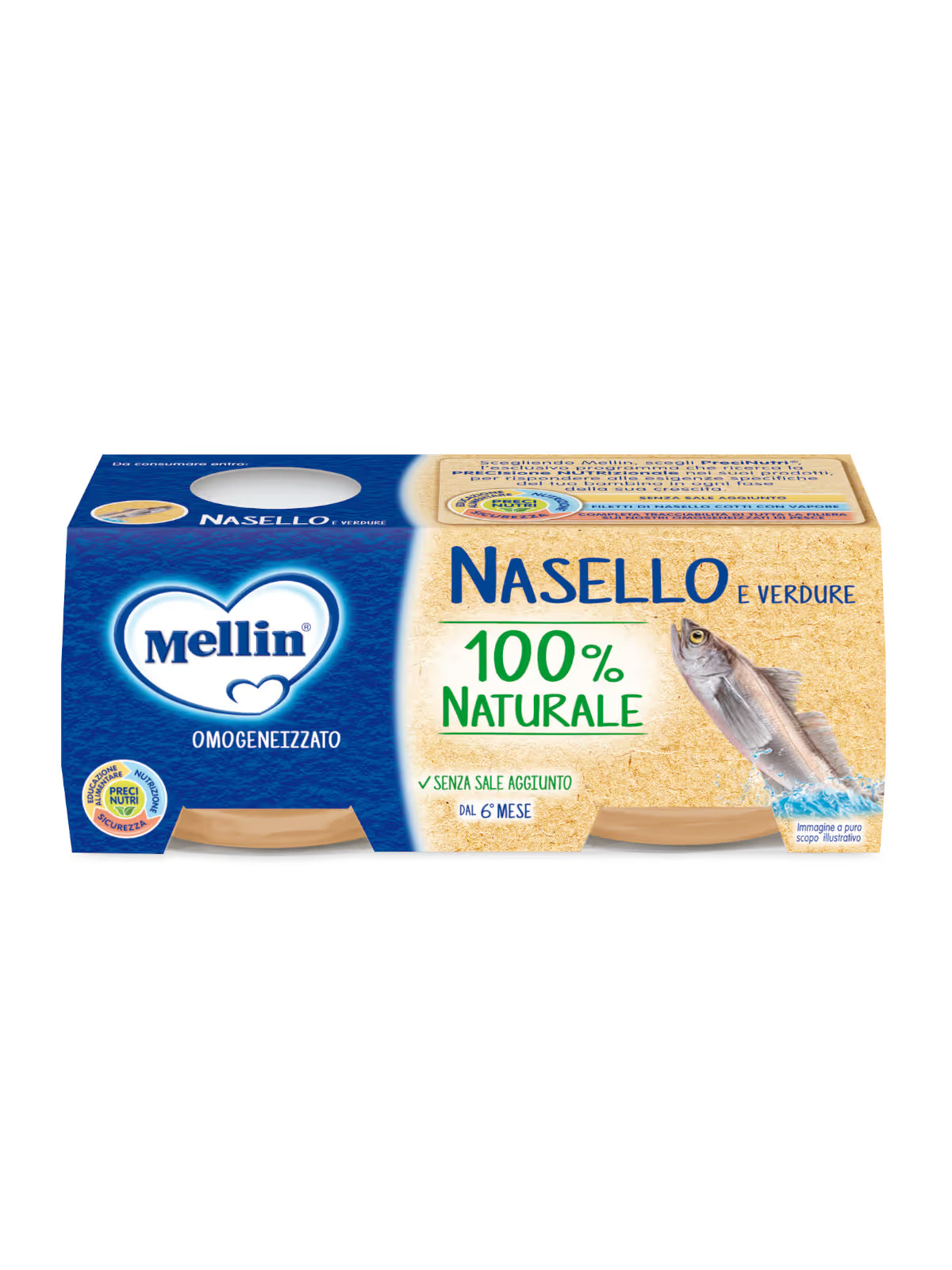 Mellin omogeneizzato nasello 2x80gr - Farmasanitaria DuDù