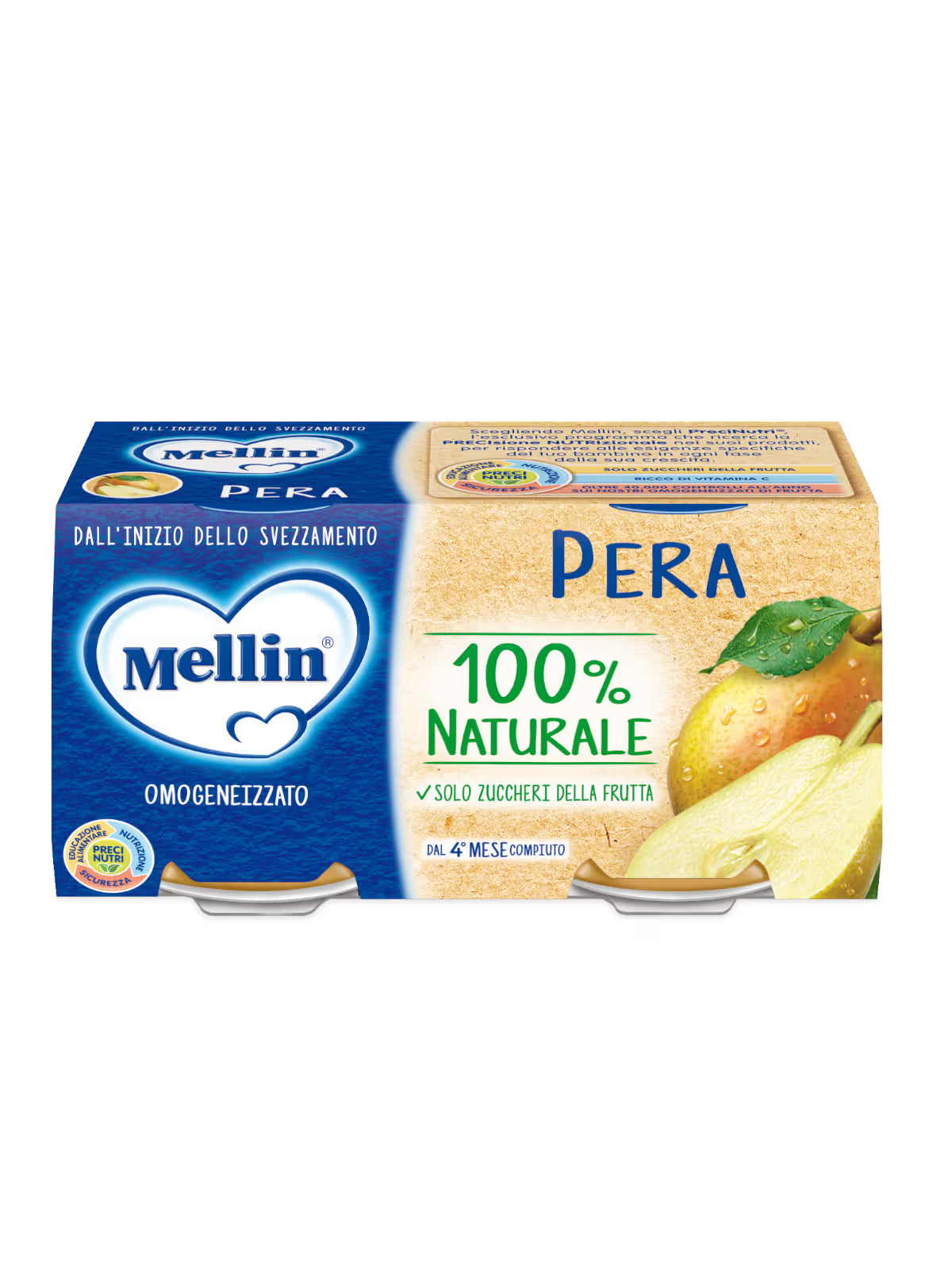 Mellin omogeneizzato pera 2x100gr - Farmasanitaria DuDù