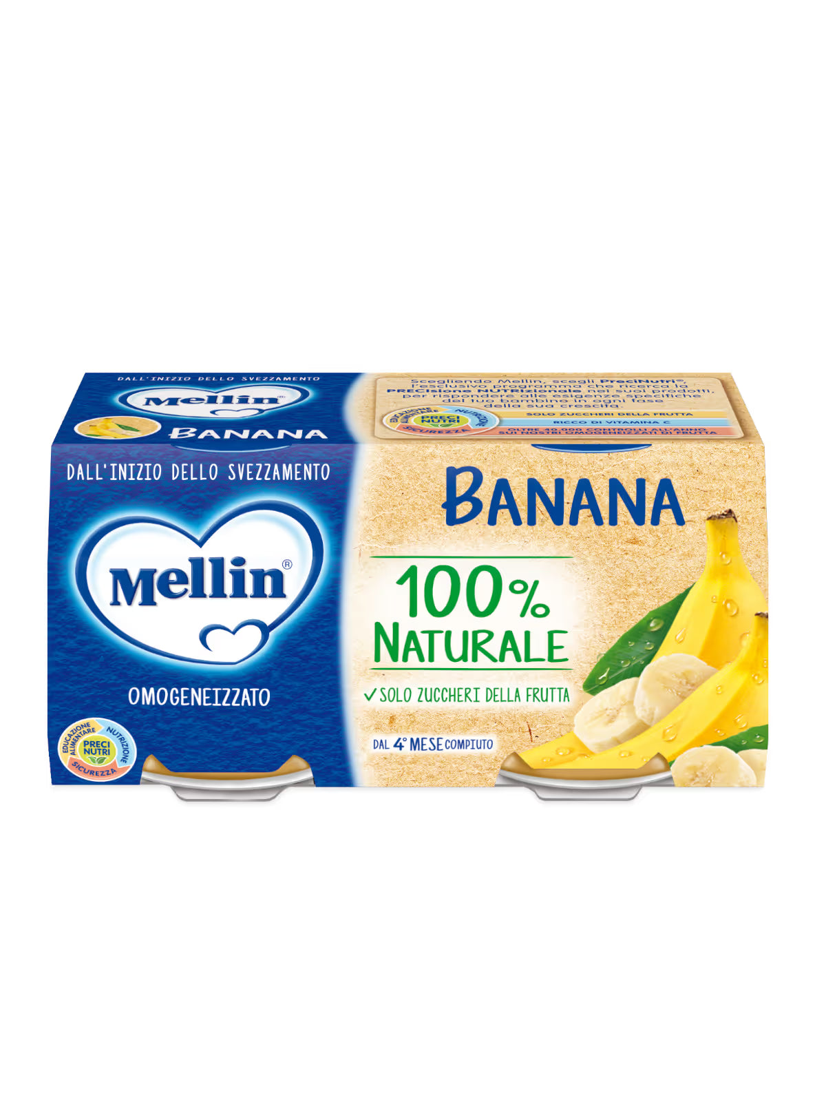 Mellin omogeneizzato banana 2x100gr - Farmasanitaria DuDù