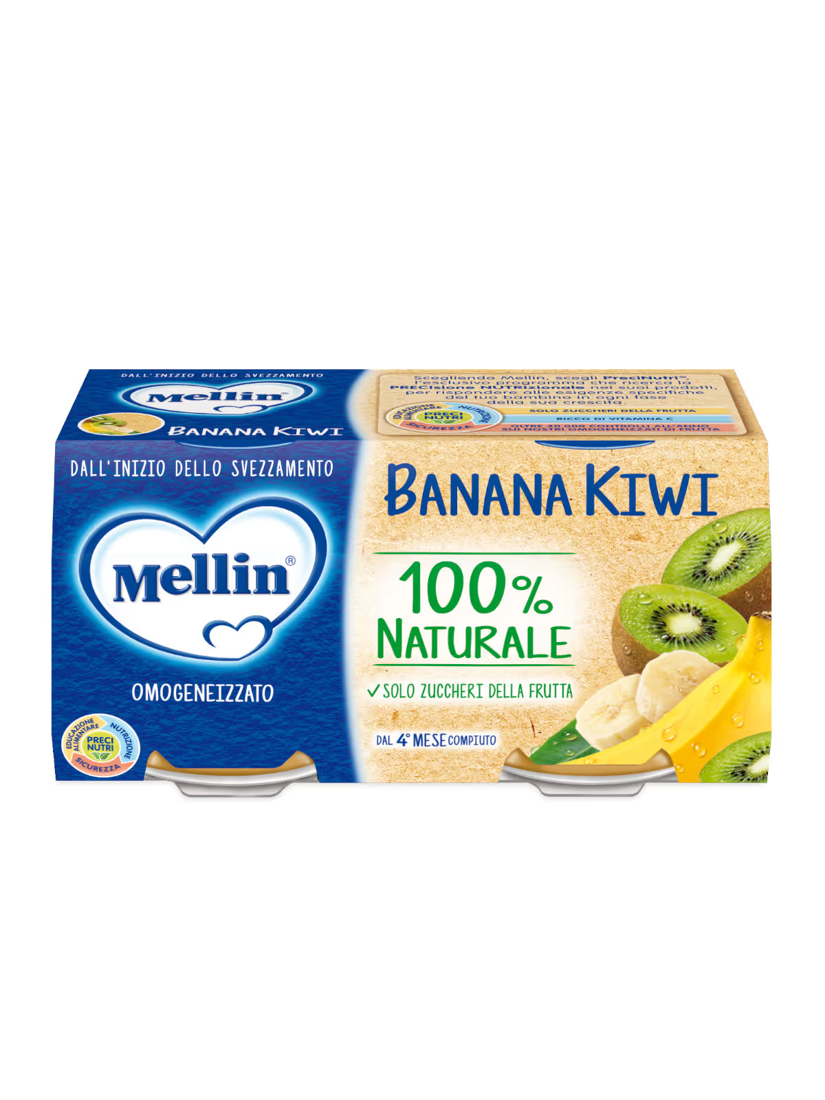 Mellin omogeneizzato banana/kiwi 2x100gr - Farmasanitaria DuDù