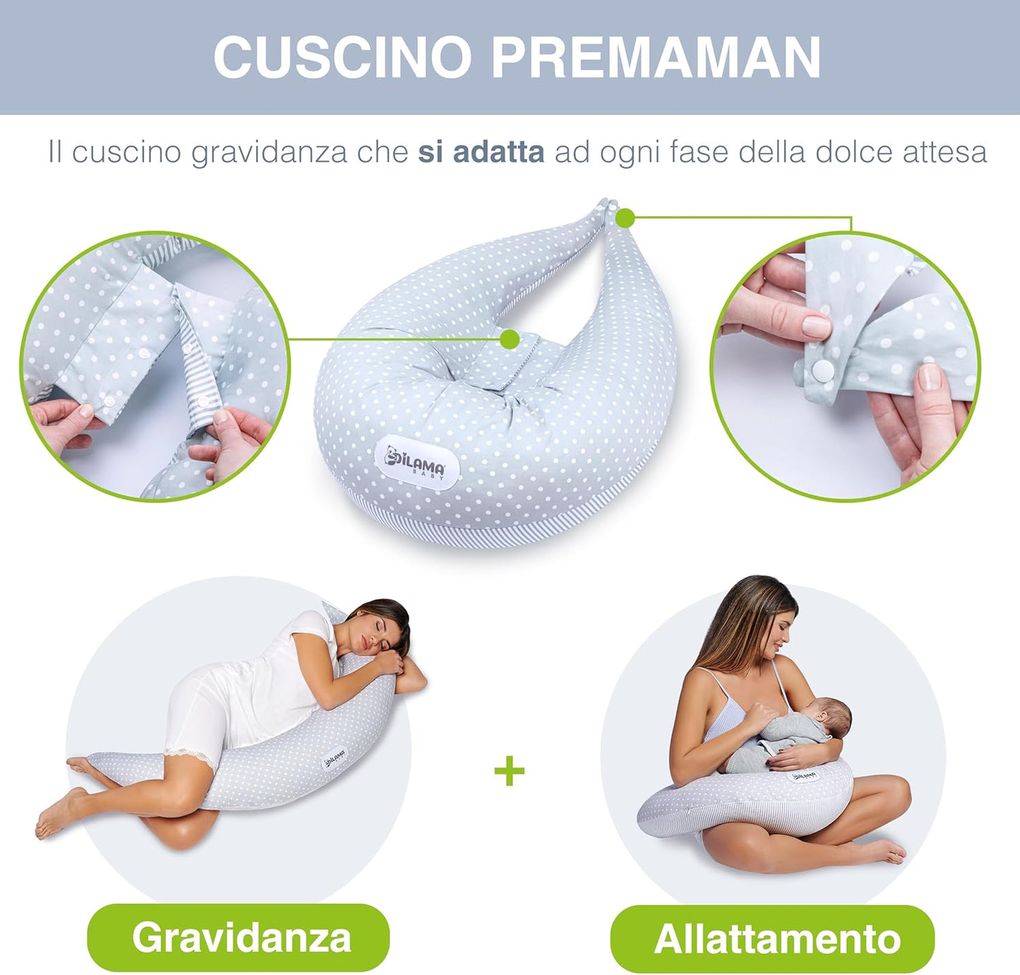 Cuscino Gravidanza e Allattamento Dilama Baby Memo