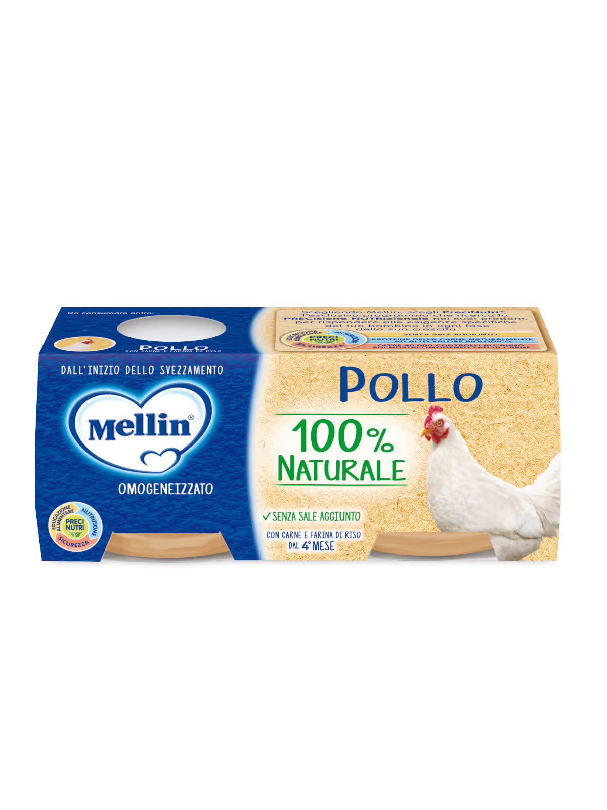 Mellin omogeneizzato pollo 2x80gr - Farmasanitaria DuDù