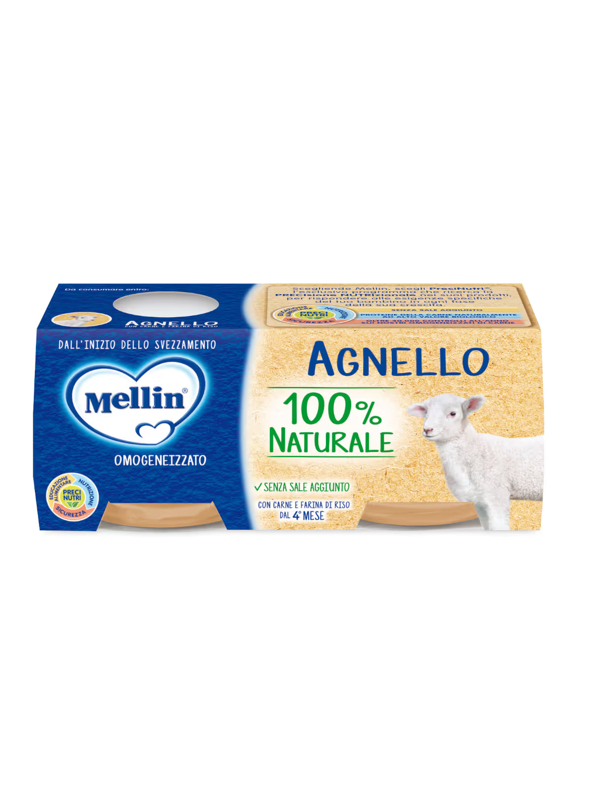 Mellin omogeneizzato agnello 2x80gr - Farmasanitaria DuDù