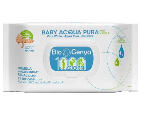 BioGenya Baby Eco Salviettine 70pz Acqua Pura - Farmasanitaria DuDù