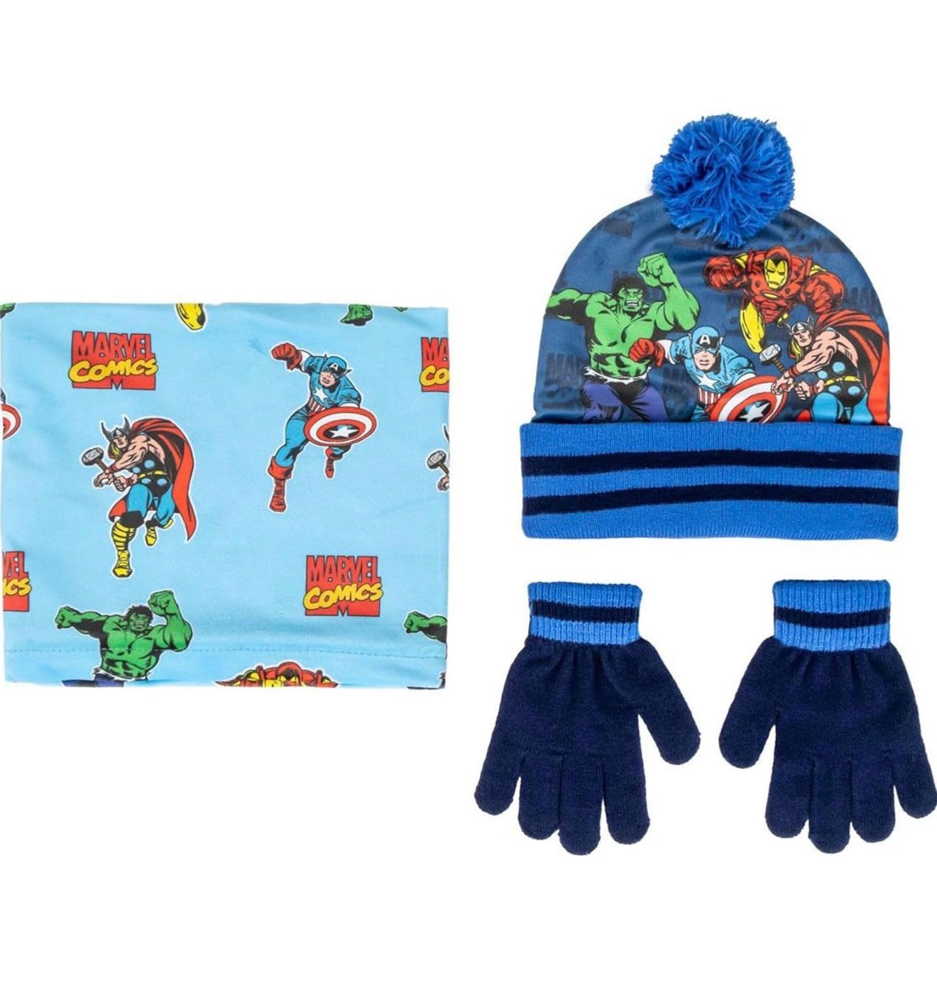 Set Marvel Comics Cappello, Scaldacollo e Guanti - Farmasanitaria DuDù
