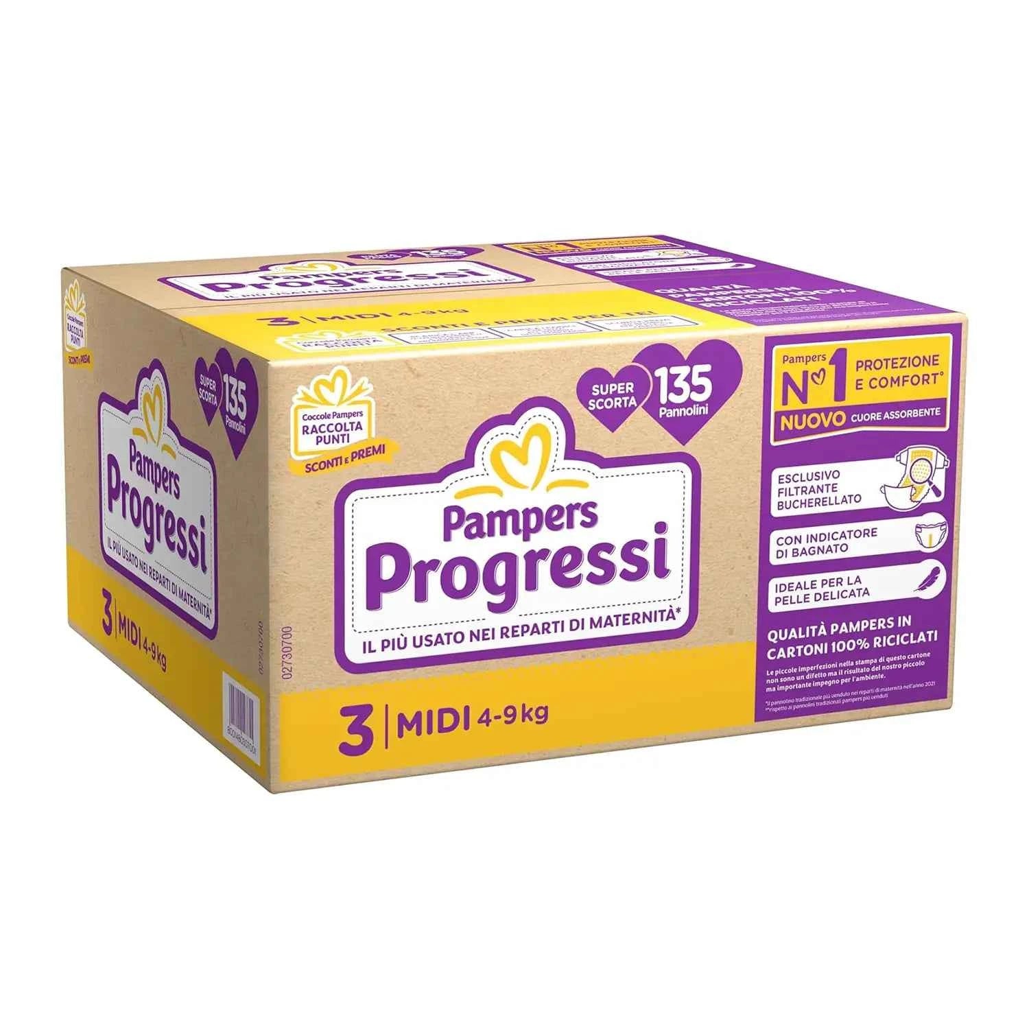 Pampers Progressi taglia 3 (135 pannolini)