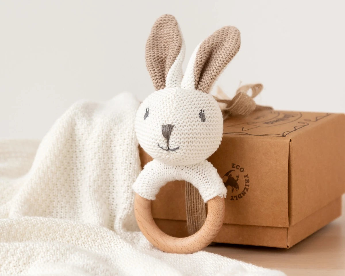 Kiokids massaggiagengive coniglietto legno e cotone - Farmasanitaria DuDù
