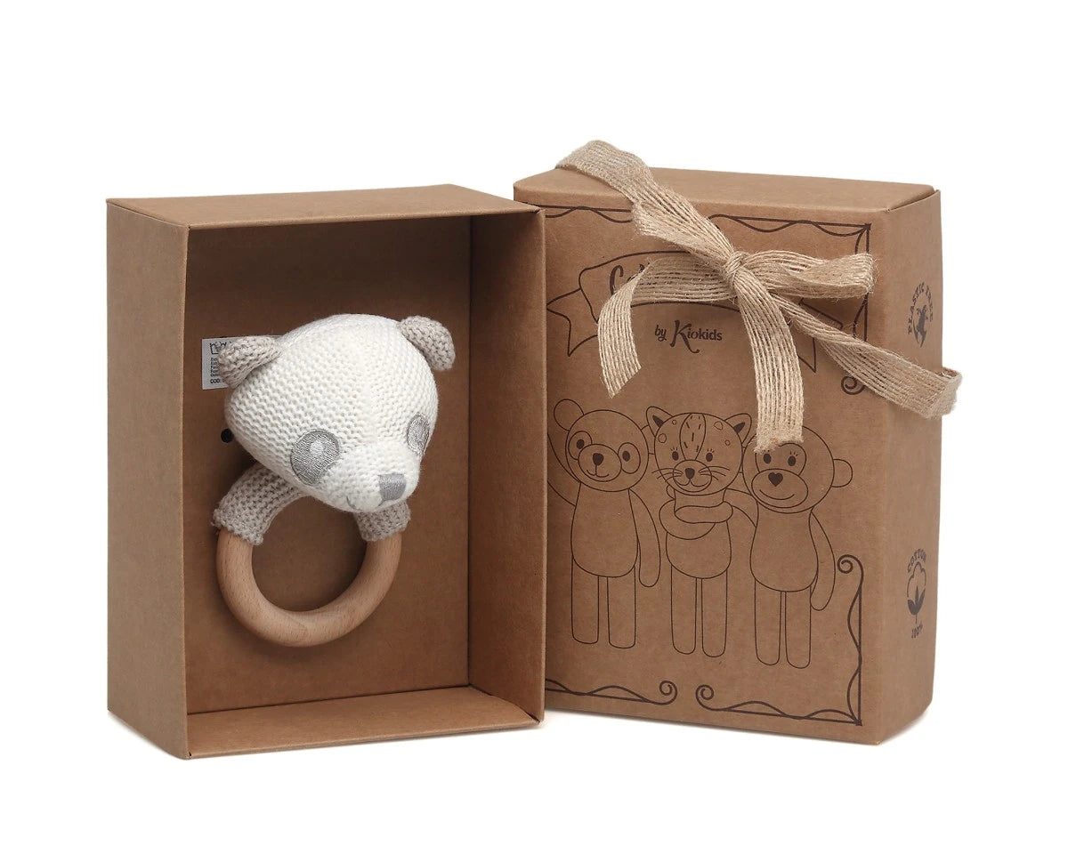 Kiokids massaggiagengive panda legno e cotone - Farmasanitaria DuDù