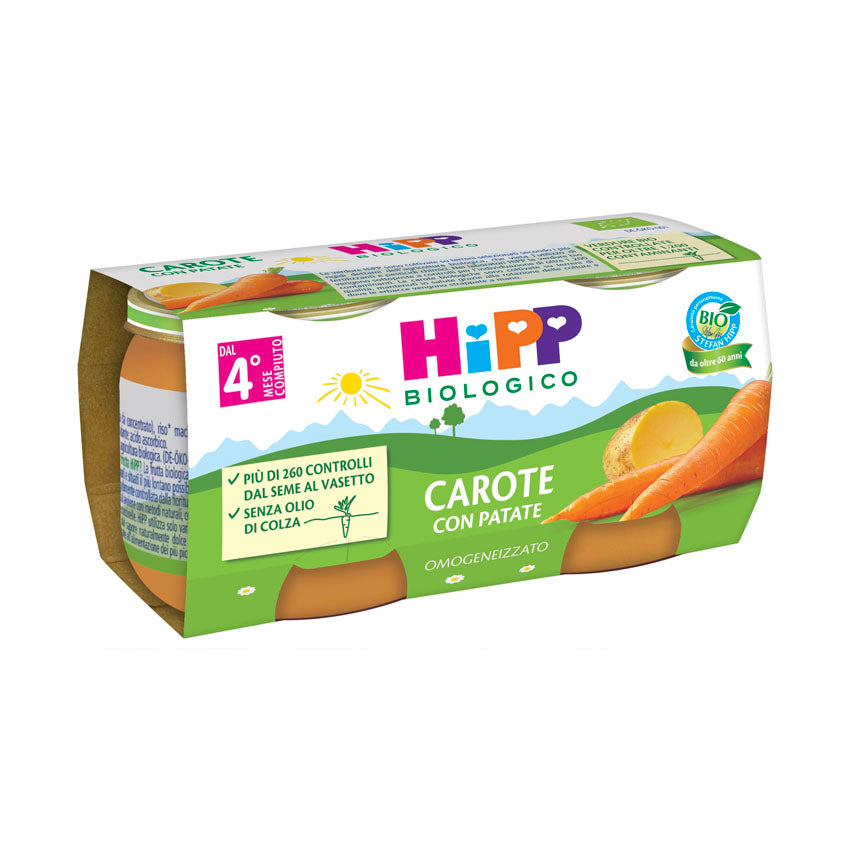 Hipp omogeneizzato carote con patate 2x80gr - Farmasanitaria DuDù