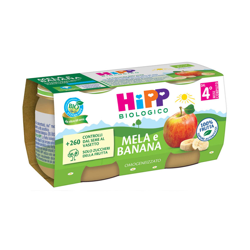 Hipp omogeneizzato mela e banana 2x80gr - Farmasanitaria DuDù
