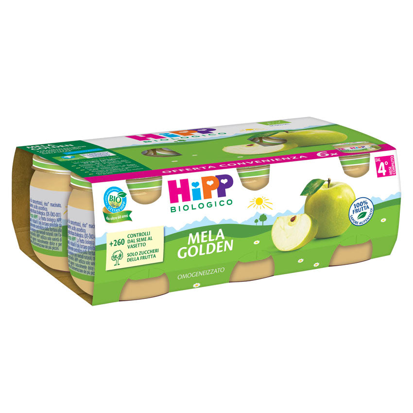 Hipp omogeneizzato mela golden 6x80gr - Farmasanitaria DuDù