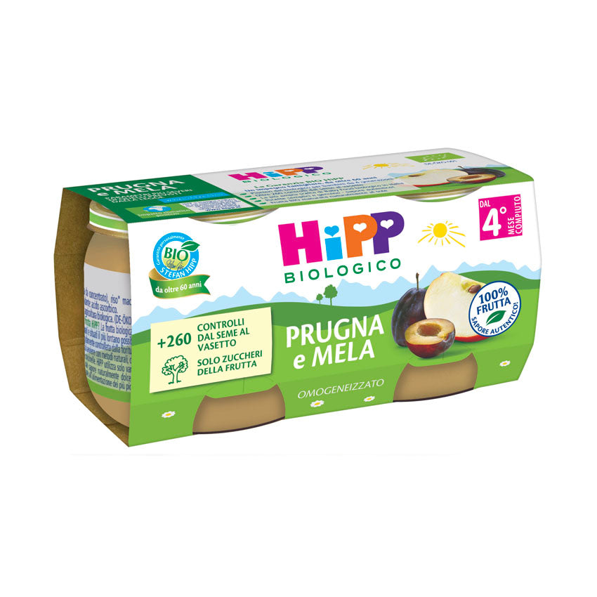 Hipp omogeneizzato prugna e mela 2x80gr - Farmasanitaria DuDù