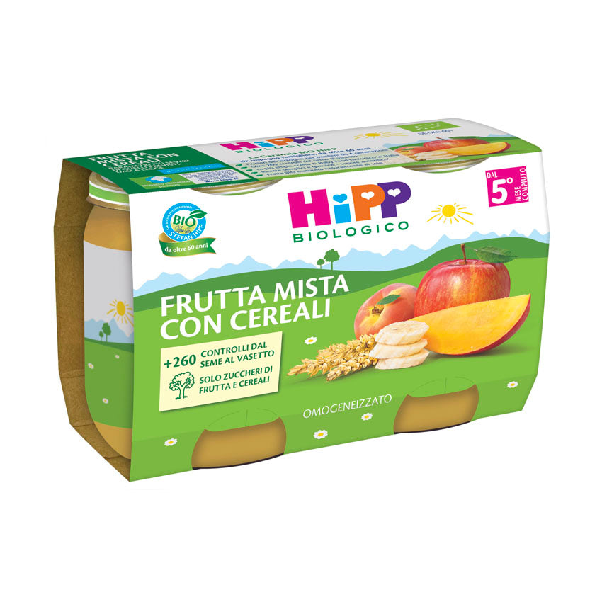 Hipp Merenda Frutta Mista con cereali 2x125gr - Farmasanitaria DuDù