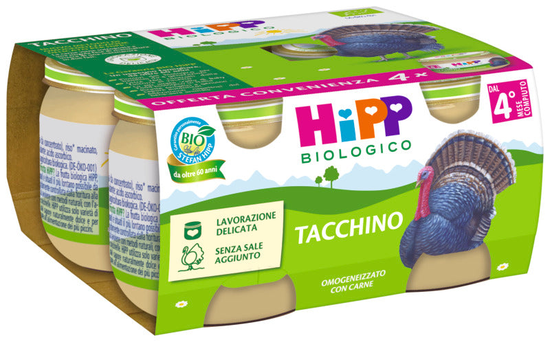 Hipp omogeneizzato tacchino 4x80gr - Farmasanitaria DuDù