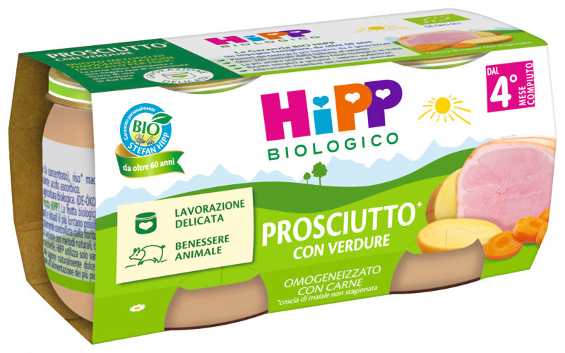 Hipp omogeneizzato prosciutto con verdure 2x80gr