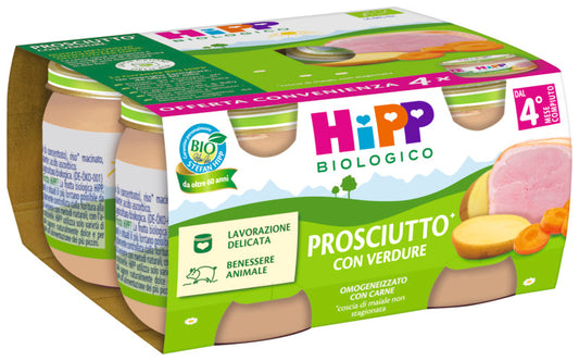 Hipp omogeneizzato prosciutto con verdure 4x80gr