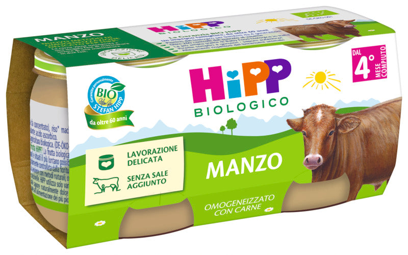 Hipp omogeneizzato manzo 2x80gr - Farmasanitaria DuDù