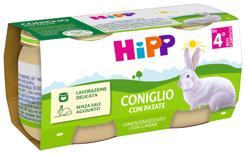 Hipp omogeneizzato coniglio con patate 2x80gr - Farmasanitaria DuDù
