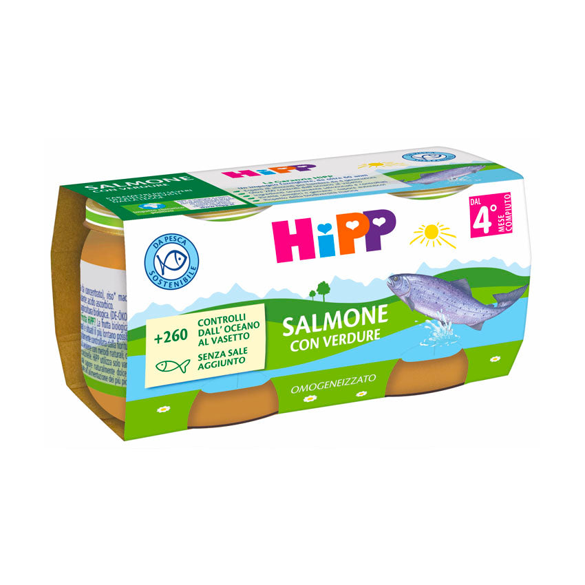 Hipp omogeneizzato salmone con verdure 2x80gr - Farmasanitaria DuDù