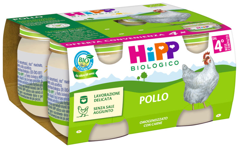 Hipp omogeneizzato pollo 4x80gr - Farmasanitaria DuDù